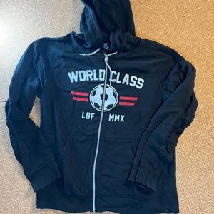 Live Breathe Futbol Full Zip Hoodie Soccer Black XL